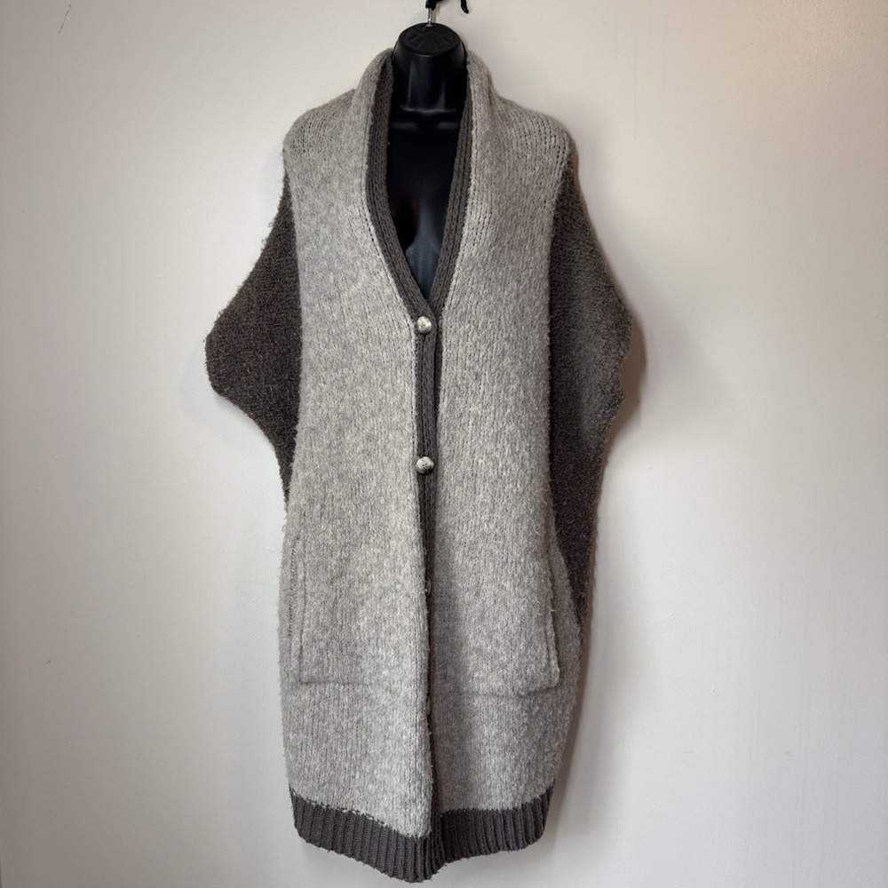 Anthropologie‎ Sleeping On Snow Beige Knit Cardigan Sweater Boho OS Soft Italy